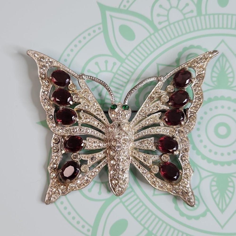 Vintage Large Staret Schrager Butterfly Art Deco Brooch Pin